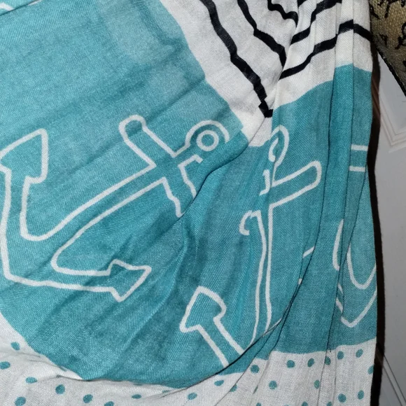 NWT Blue Sperry Lightweight Nautical Scarf, Anchor - Picture 4 of 8